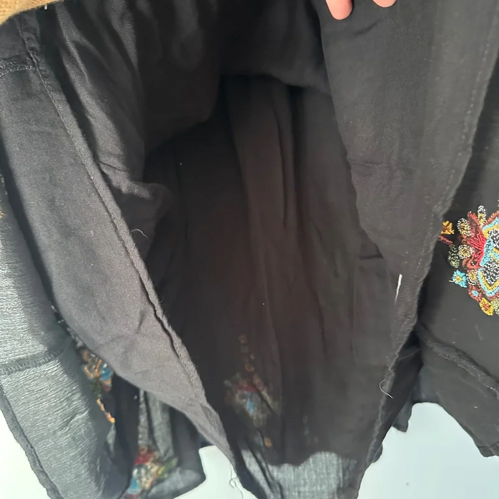 Free People Oxford Floral‎ Embroidered Boho Dress | Black + Floral